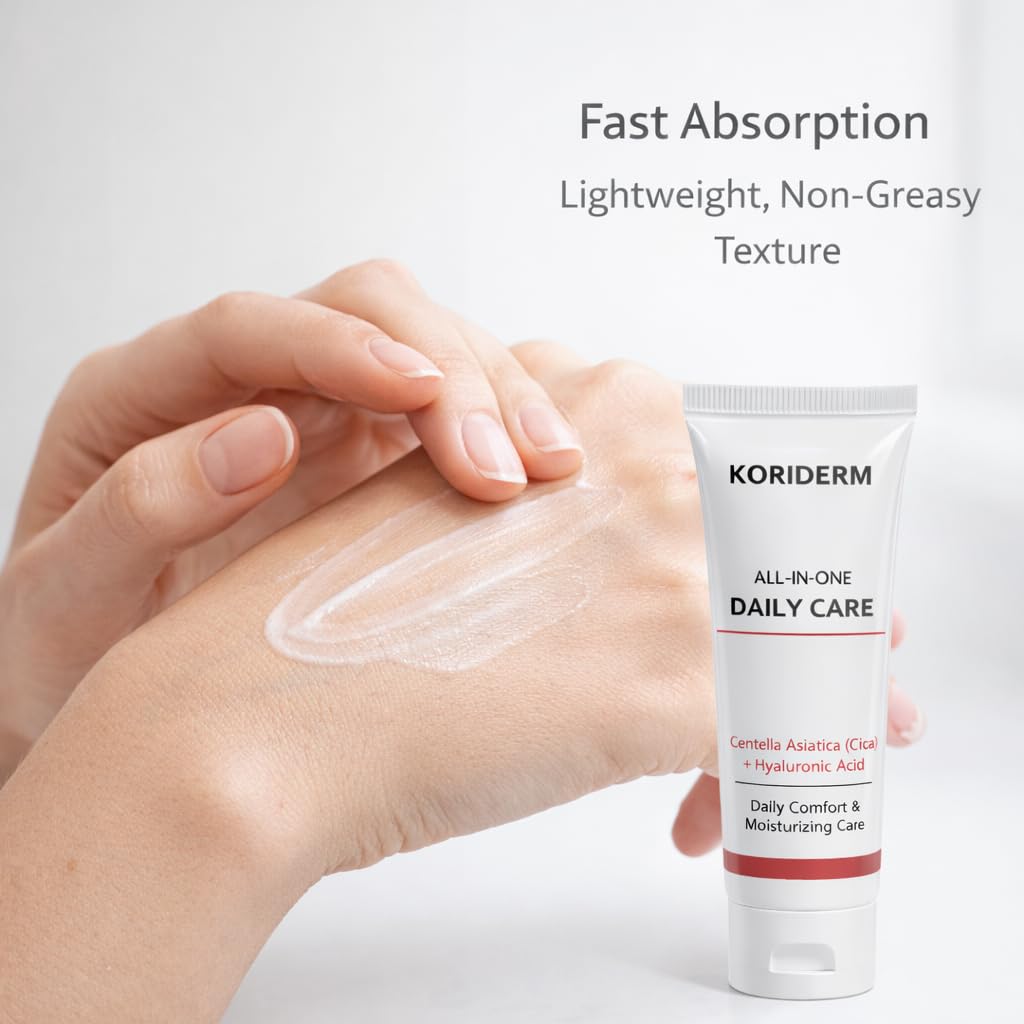 Euralissea Face Cream Moisturizer 1P texture application demonstrates quick absorption.