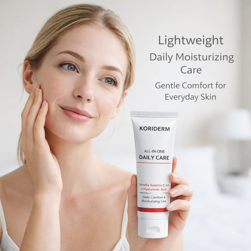 Euralissea Face Cream Moisturizer 1P user-application depicts gentle massage for skincare ritual.