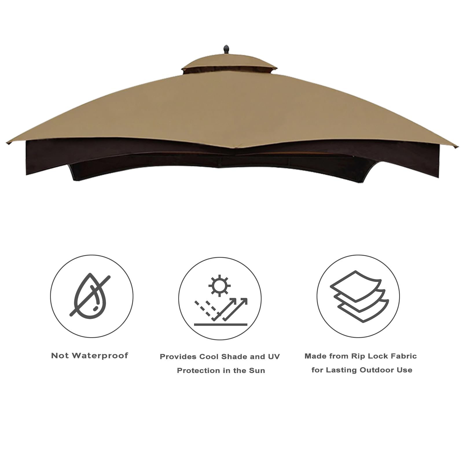 Eurmax air-vent canopy top design for improved outdoor airflow, side view.
