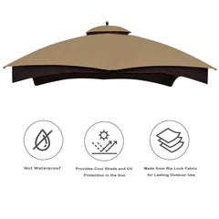 Eurmax air-vent canopy top design for improved outdoor airflow, side view.