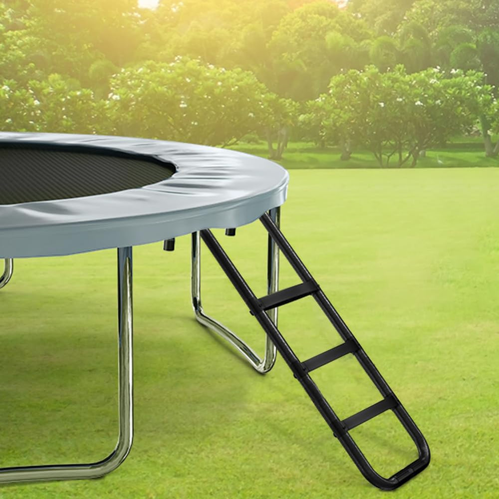 Eurmax ladder provides safe access for kids to the trampoline.