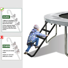 Eurmax ladder fits most trampolines for universal compatibility.