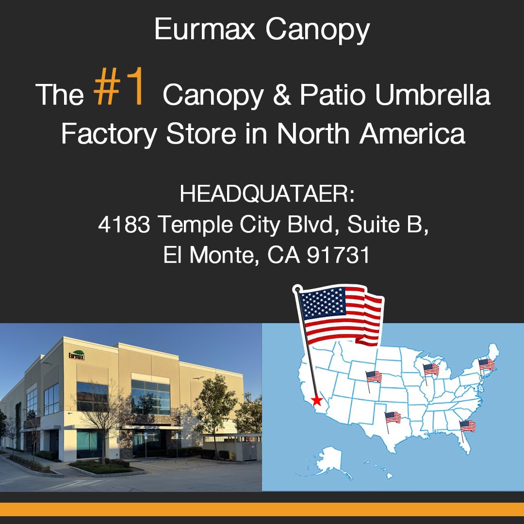 Eurmax canopy top replacement for Lowe's Allen Roth, khaki, easy-install side view.
