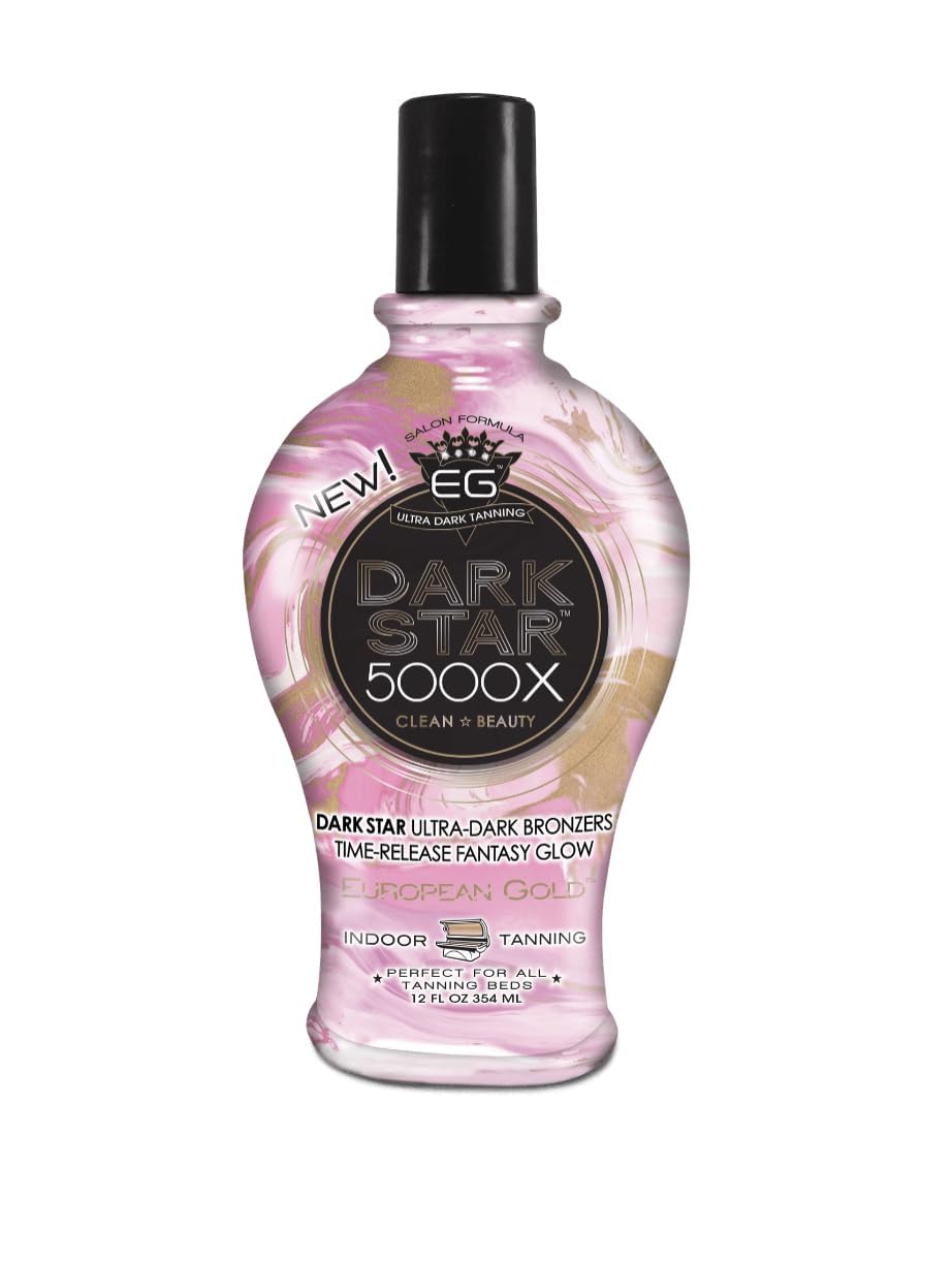 European Gold Dark Star 5000X lotion texture showing rich cream for smooth application.