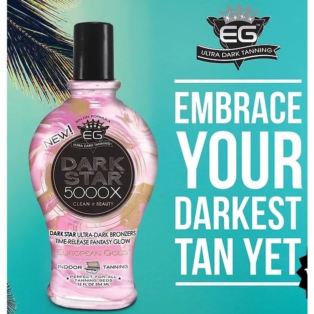 European Gold Dark Star 5000X tattoo-enhancement blend highlights ink under glow.