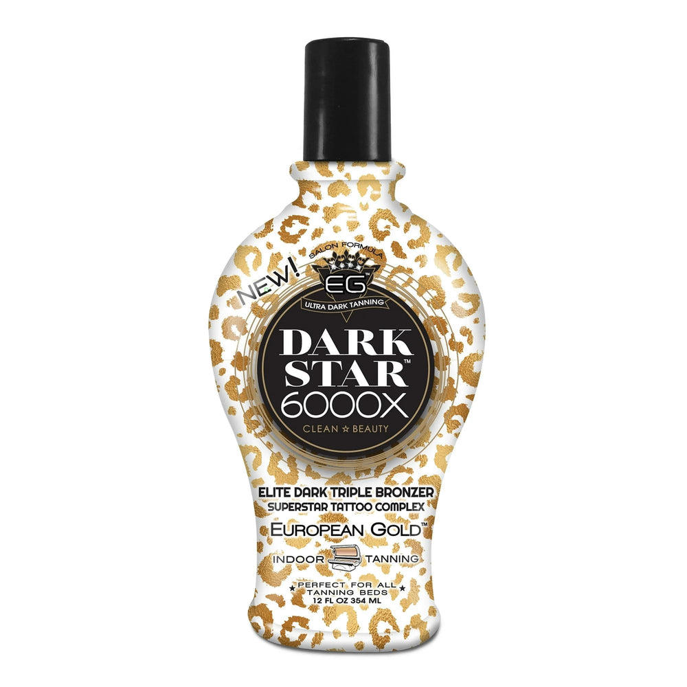 European Gold Dark Star 6000X bottle front for deep tanning