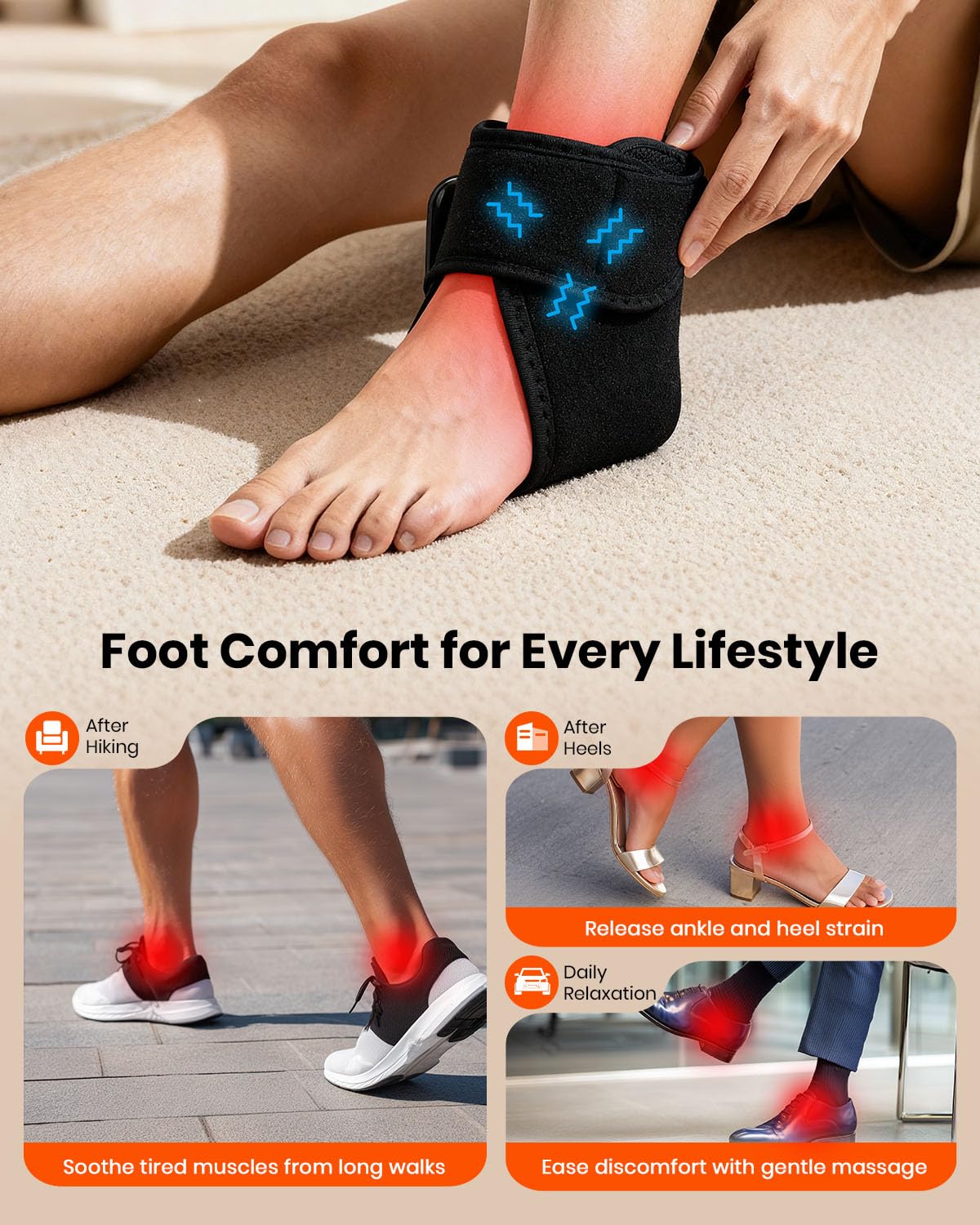 EURPMASK Foot Renew Massager battery-powered and compact for on-the-go care.