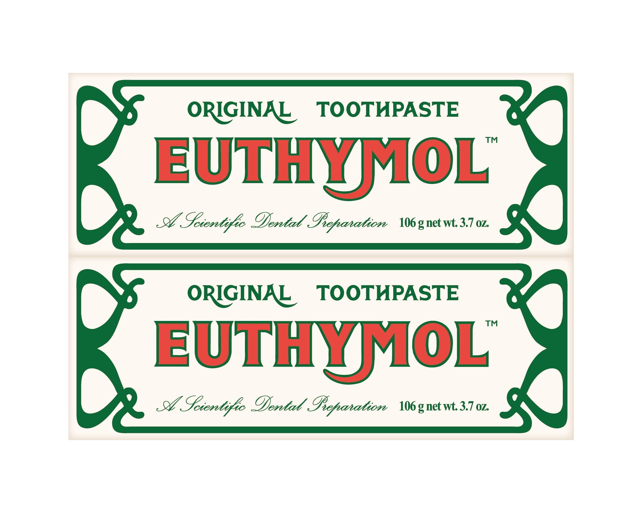 EUTHYMOL Original Pink toothpaste mint essence close-up for sensory freshness.