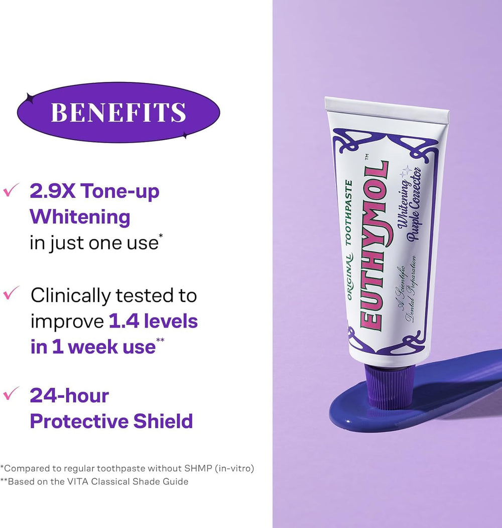 Euthymol yellow-teeth brightening effect demonstrated in real use