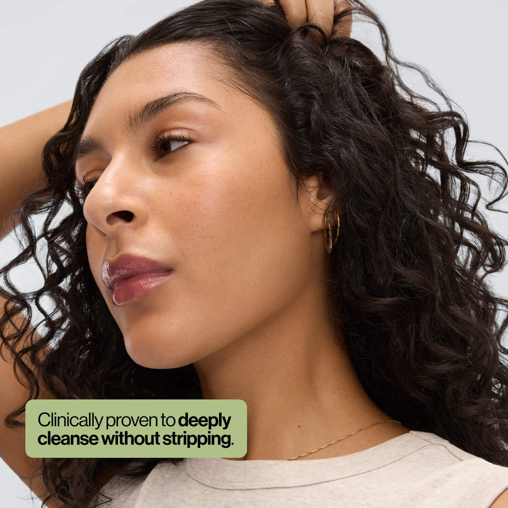 Eva NYC Detox shampoo with AHAs shows gentle scalp exfoliation