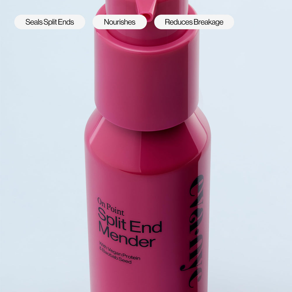Eva NYC travel-size bottle rests on vanity for on-the-go care