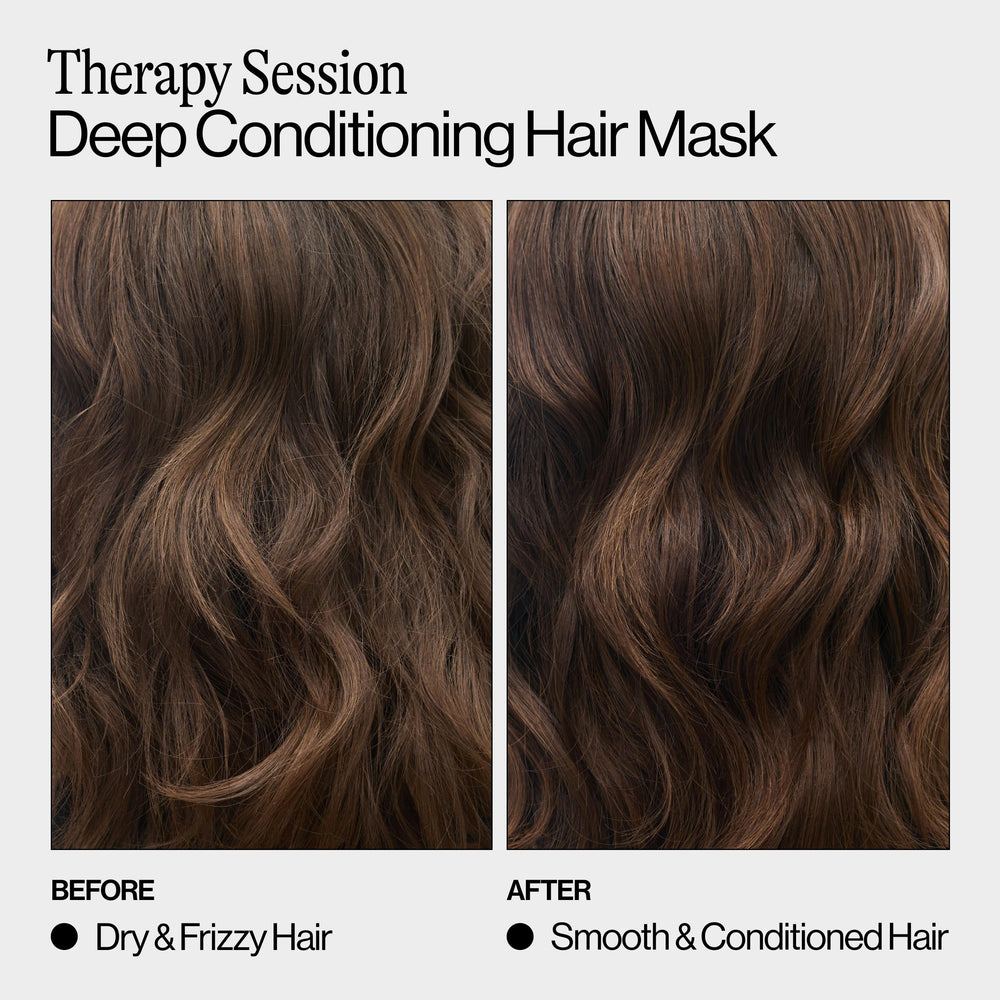 Argan and jojoba oils on Eva NYC Therapy Session label suggesting nourishing conditioning