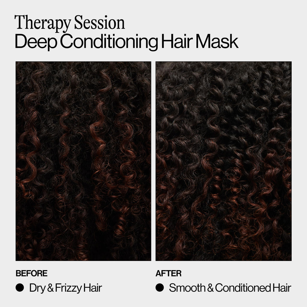 Hair after Therapy Session treatment appears smoother and more manageable