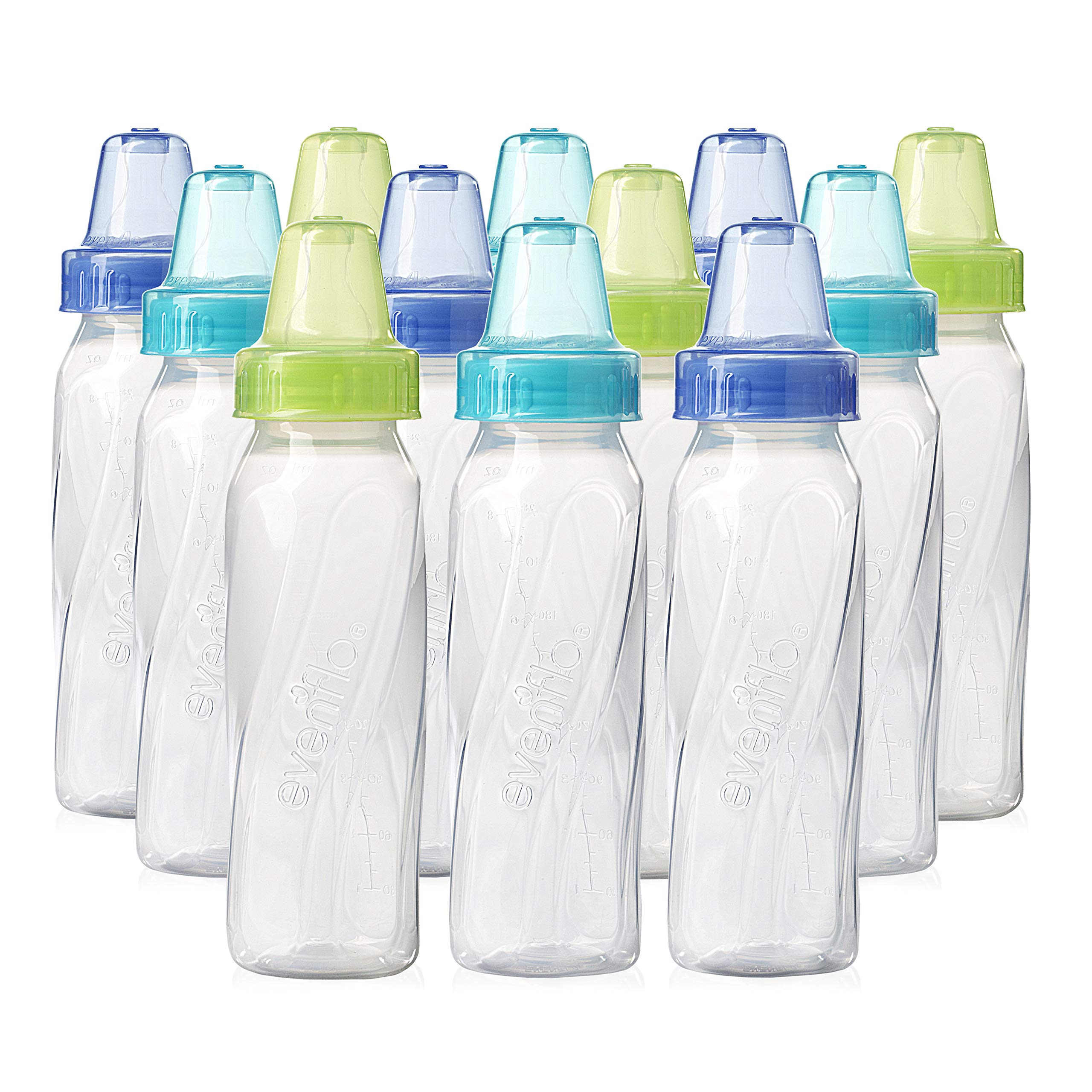 Evenflo classic bottle clear 8oz—easy-to-hold for comfortable feeding.