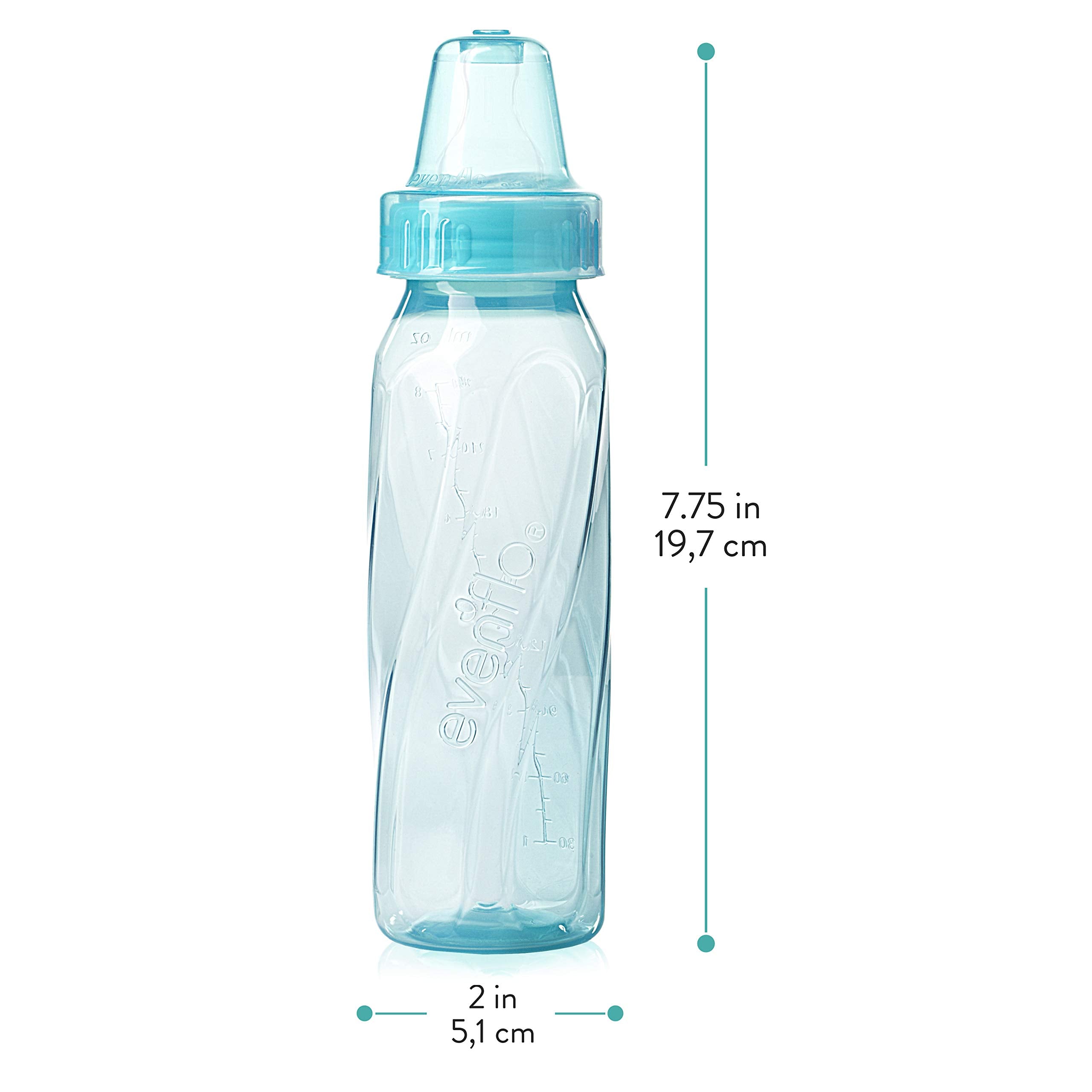Evenflo Classic Tinted Bottle nipple with micro air vents promotes smoother feeds.