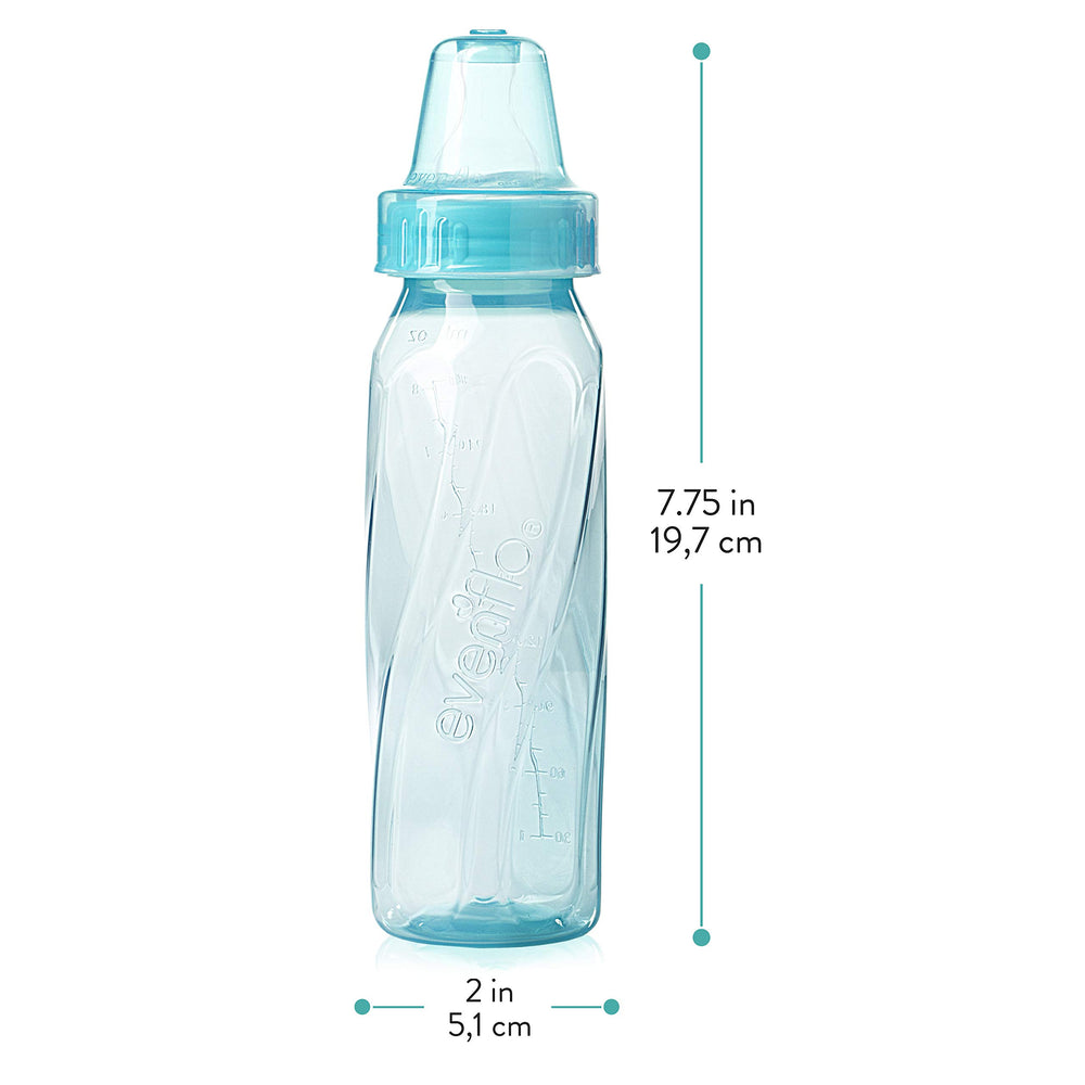 Evenflo Classic Tinted Bottle nipple with micro air vents promotes smoother feeds.