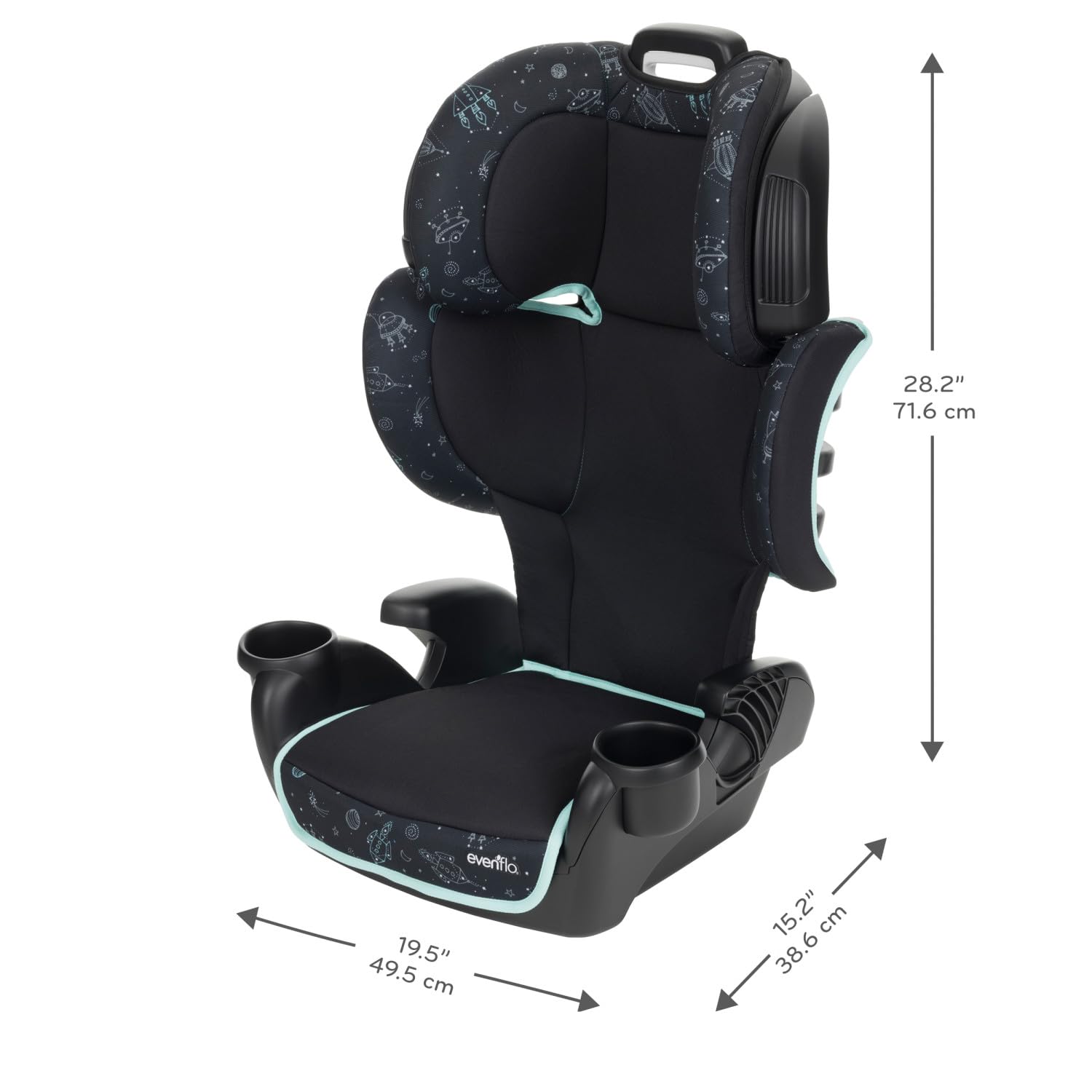 Evenflo GoTime LX booster Astro Blue color and design details for everyday use.