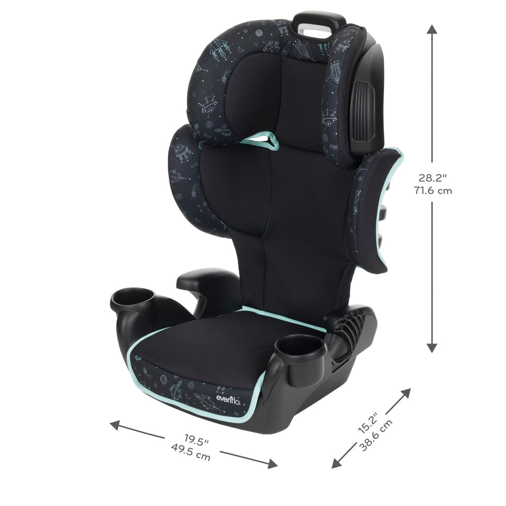 Evenflo GoTime LX booster Astro Blue color and design details for everyday use.