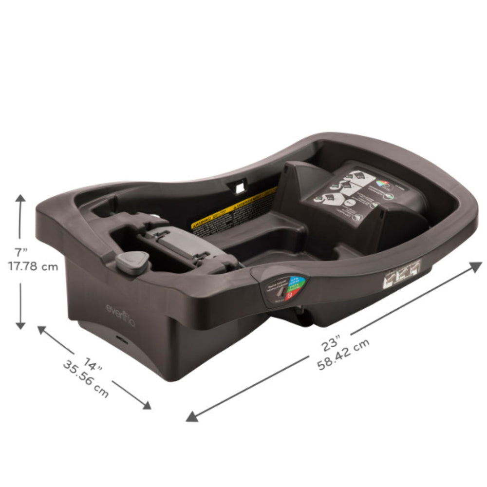 Evenflo LiteMax base installed in a vehicle for safe travel.