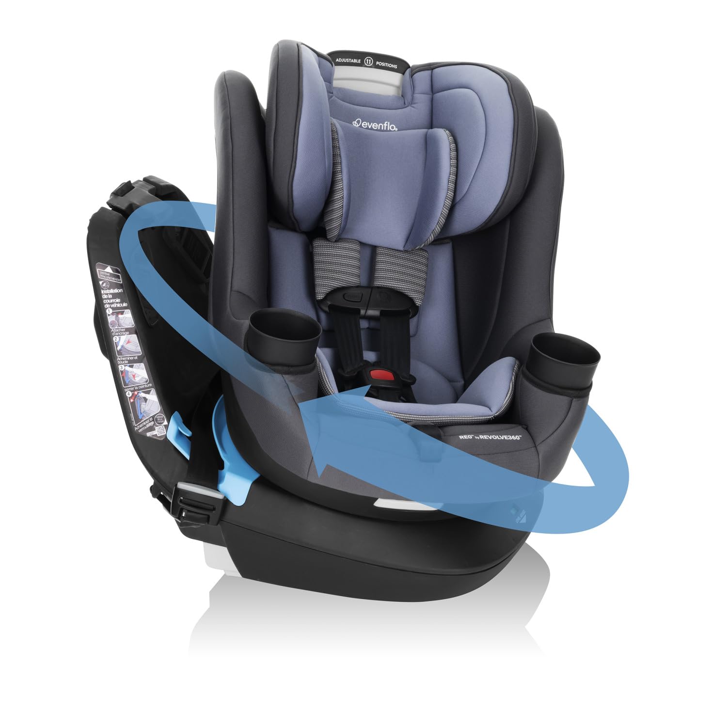 Evenflo REO Revolve360 rotation for easier access in tight spaces