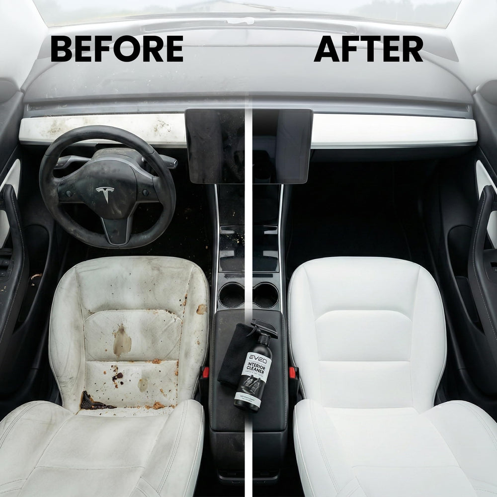 EVEO microfiber towel lifts dirt without scratching delicate Tesla surfaces.