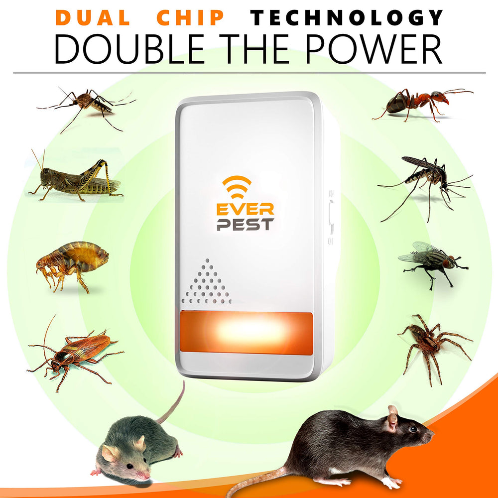 Ever Pest Ultrasonic plug-in repeller on patio outdoors for protective coverage.