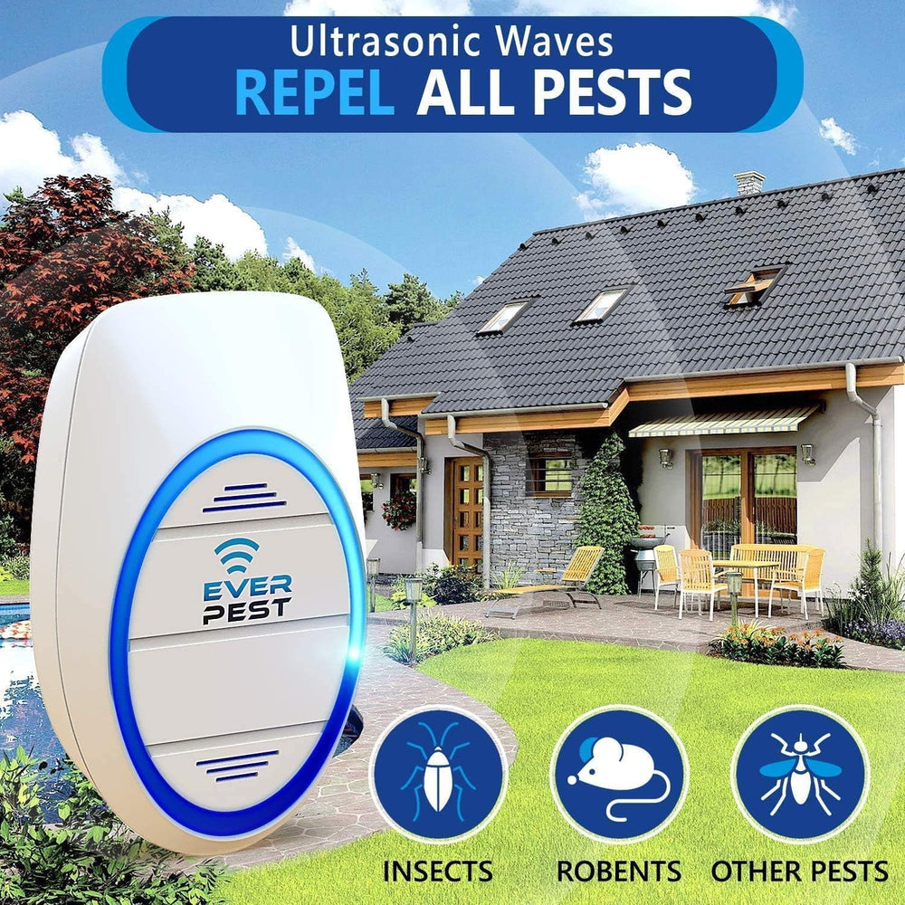 Ever Pest Ultrasonic Repeller plug-in image shows compact design for discreet placement