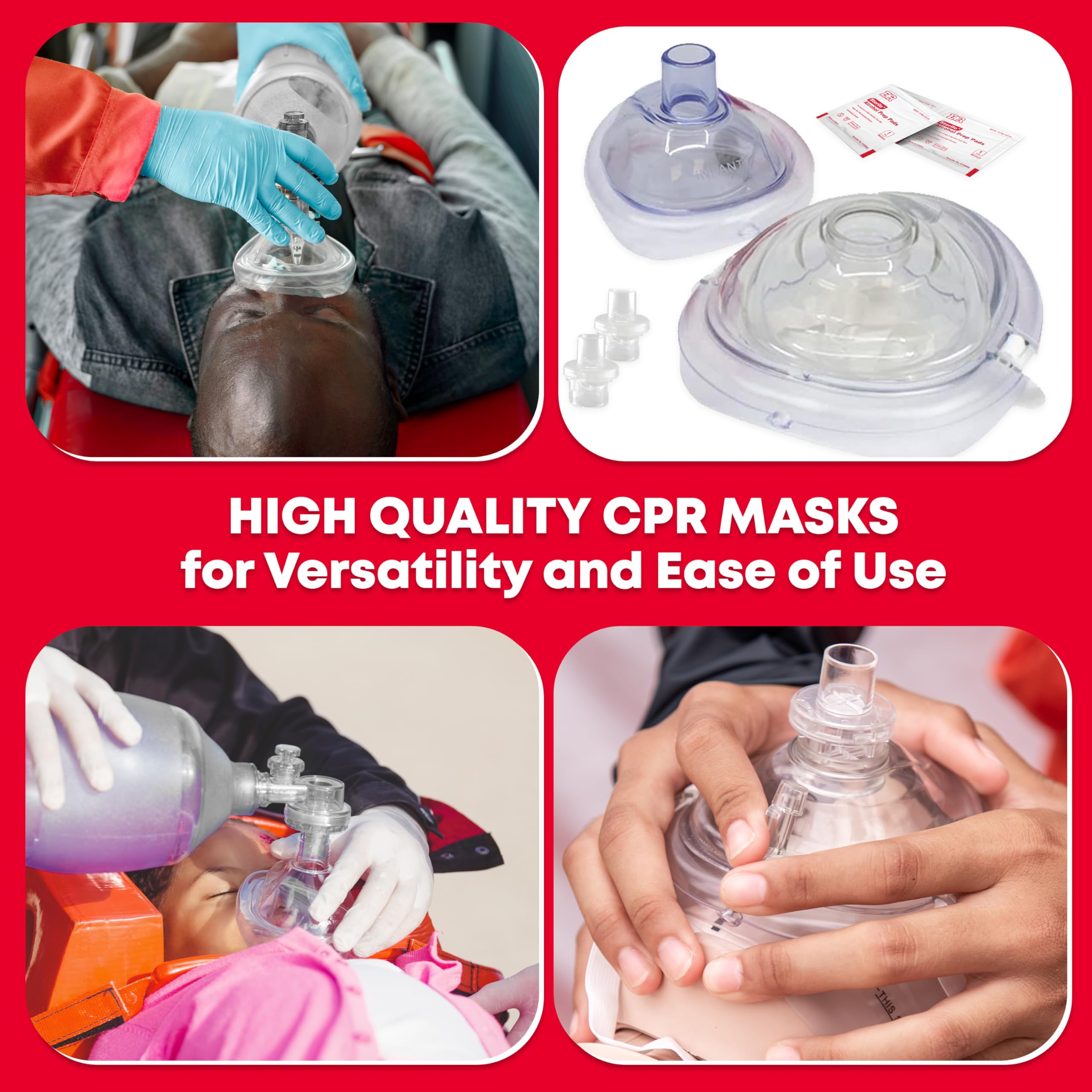 Red CPR kit helps responders stay prepared in emergencies.