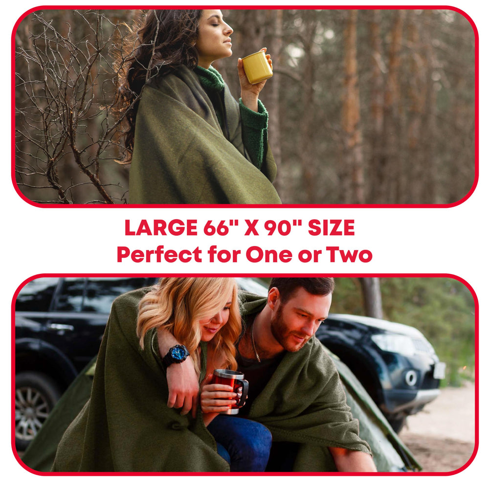 Ever Ready First Aid olive drab blanket military-style design emphasizes durability.