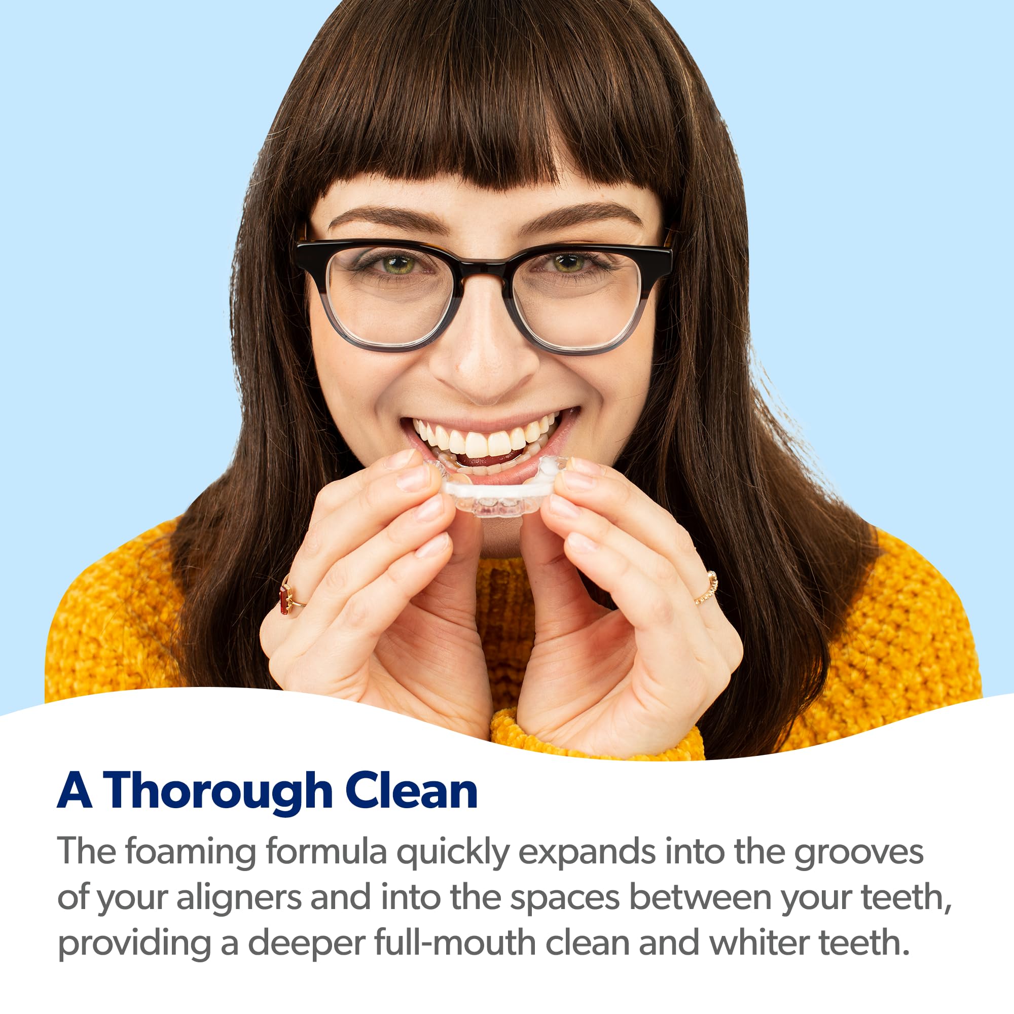 EverSmile AlignerFresh minty foam cleans mouth and freshens breath