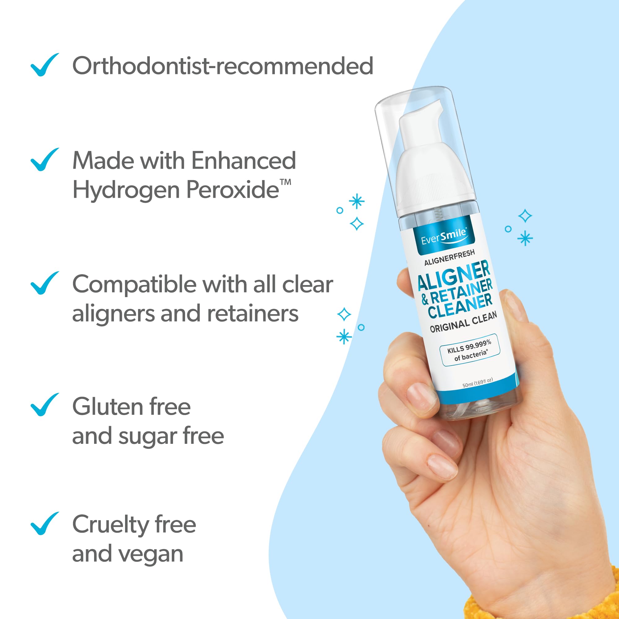 EverSmile AlignerFresh whitening effect visible on enamel during wear