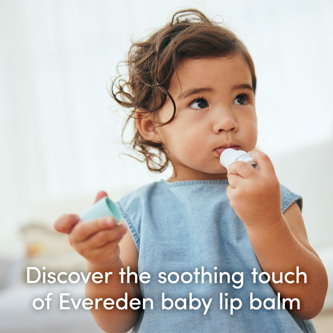 Evereden Baby Lip Balm with sunflower oil hydrates and soothes.