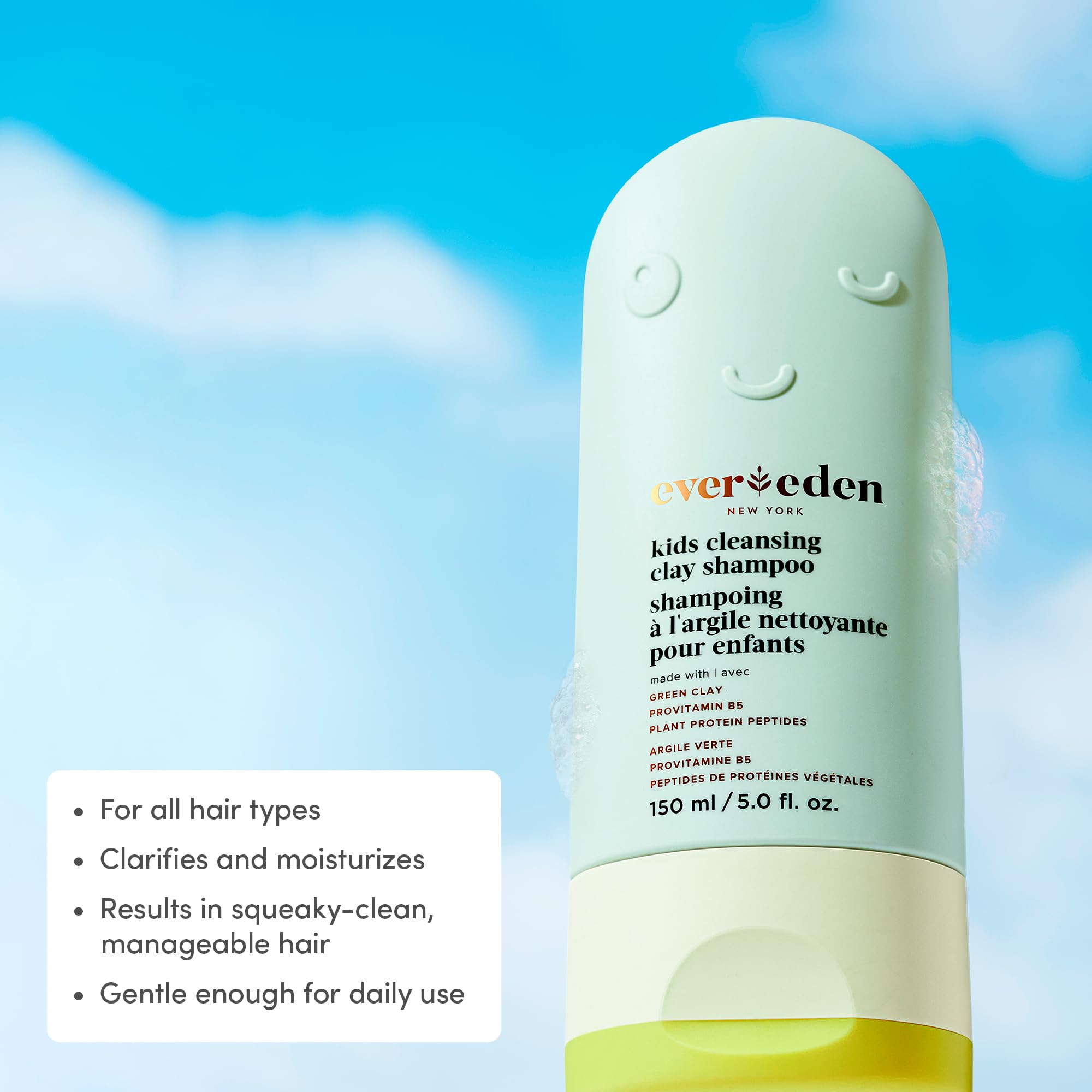 Close-up of cleansing clay in Evereden formula for detoxicating hair after swimming.