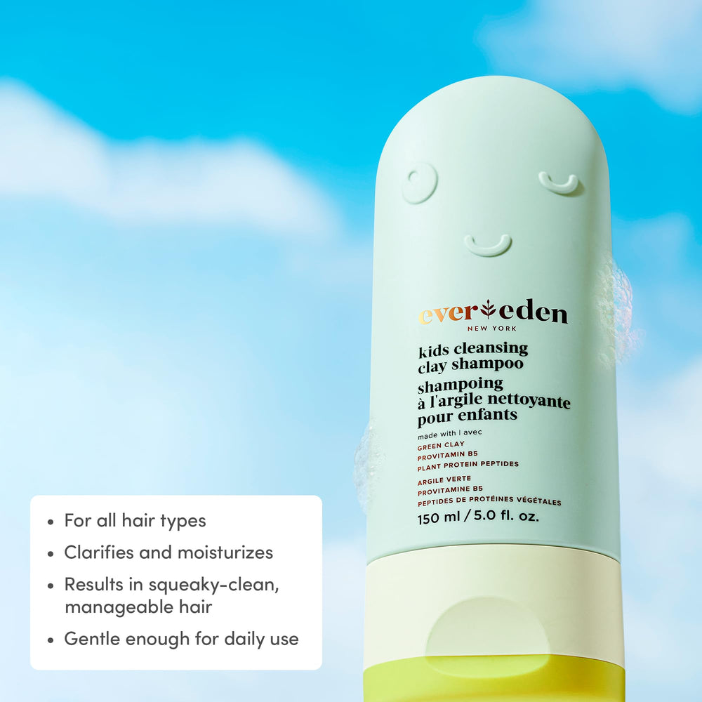 Close-up of cleansing clay in Evereden formula for detoxicating hair after swimming.