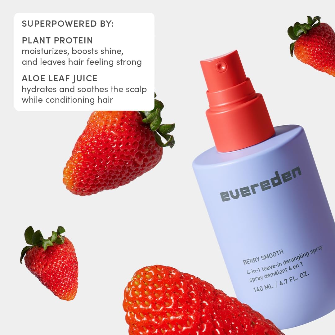 Evereden Detangler Spray with plant protein for strong-looking strands.