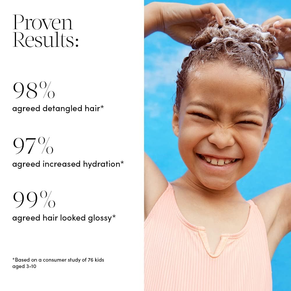 Evereden Kids Conditioner ingredients close-up highlights Argan oil and Shea butter benefits.