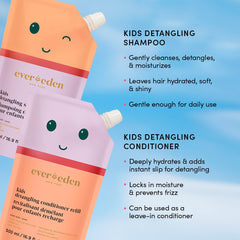 Evereden Kids Conditioner pour bottle with cap demonstrates easy, mess-free application.