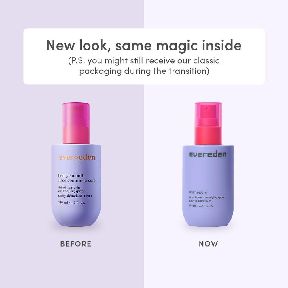 Evereden Kids Detangler Spray mist on hair demonstrating easy knot release.