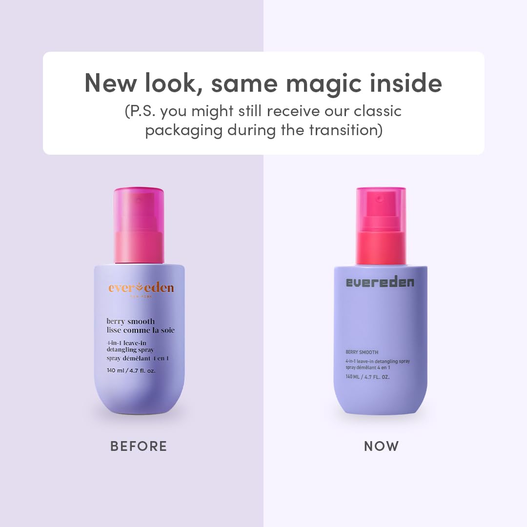 Evereden Kids Detangler Spray mist on hair demonstrates easy detangling and light moisture