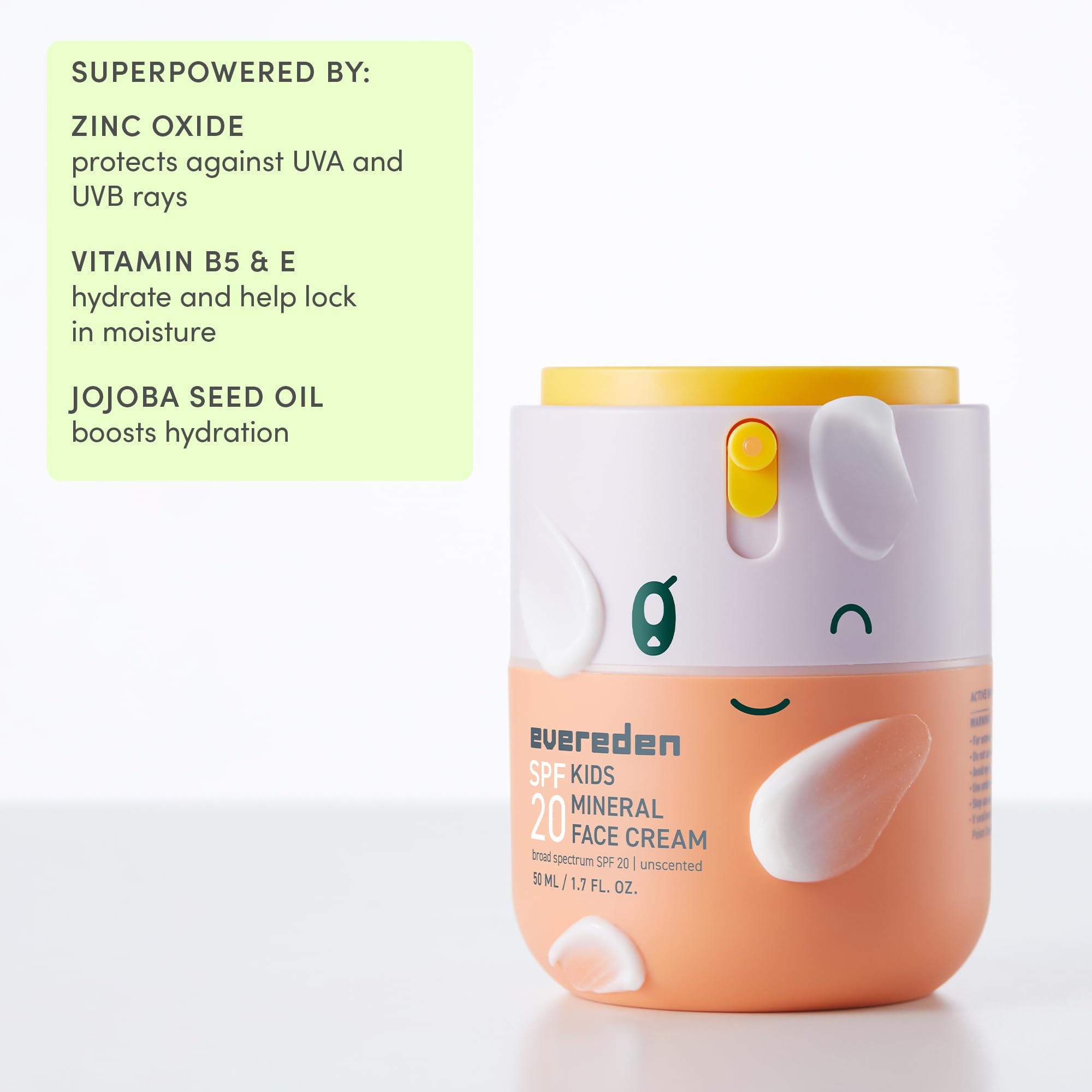 Evereden product packaging highlighting fragrance-free and vegan formula.