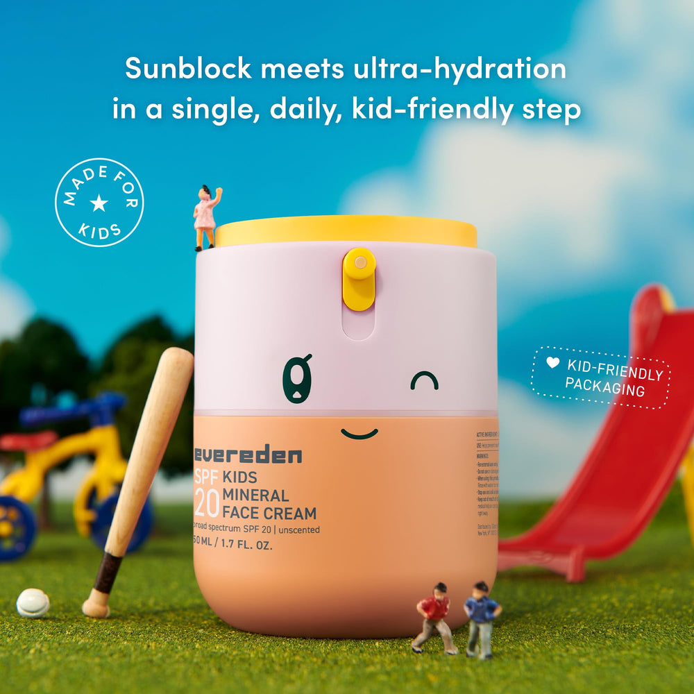 Light-texture Evereden Kids Face Cream shown on skin without greasiness.