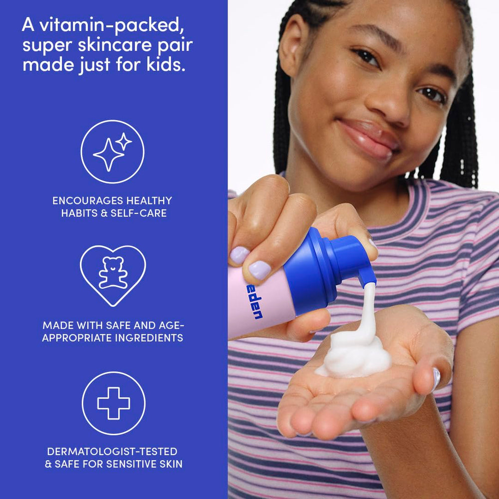 Evereden Kids Happy Face Duo vegan clean ingredients highlighted for sensitive skin