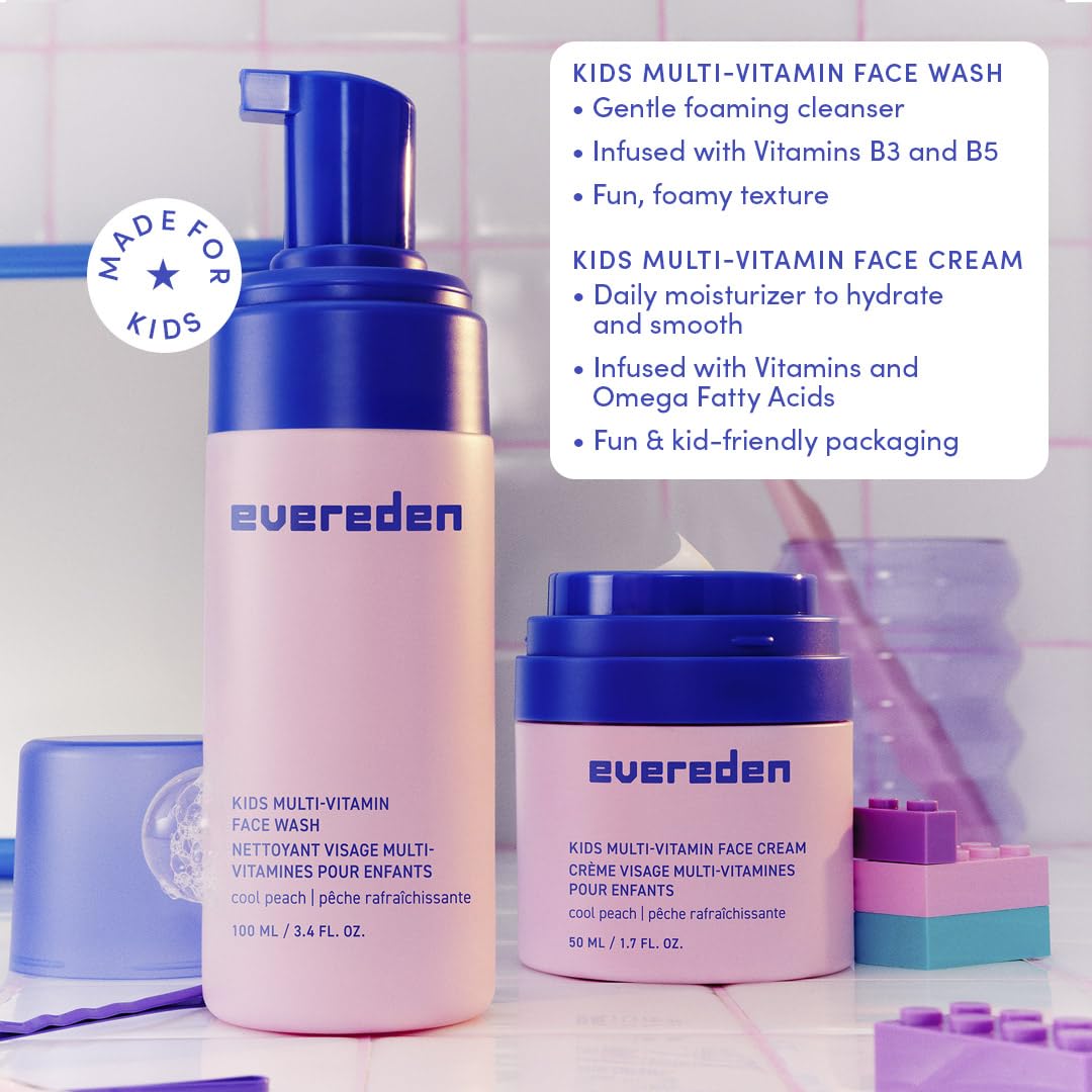 Evereden Kids Happy Face Duo face cream dispense for hydration after wash