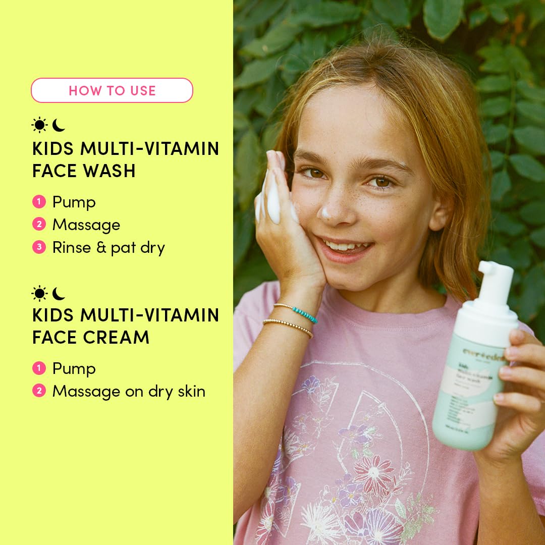 Evereden Kids Happy Face Duo Melon Juice wash bottle back explains vitamin-rich formula