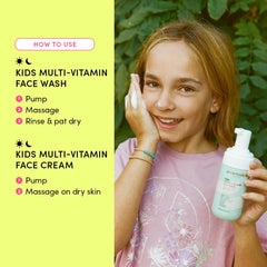 Evereden Kids Happy Face Duo Melon Juice wash bottle back explains vitamin-rich formula