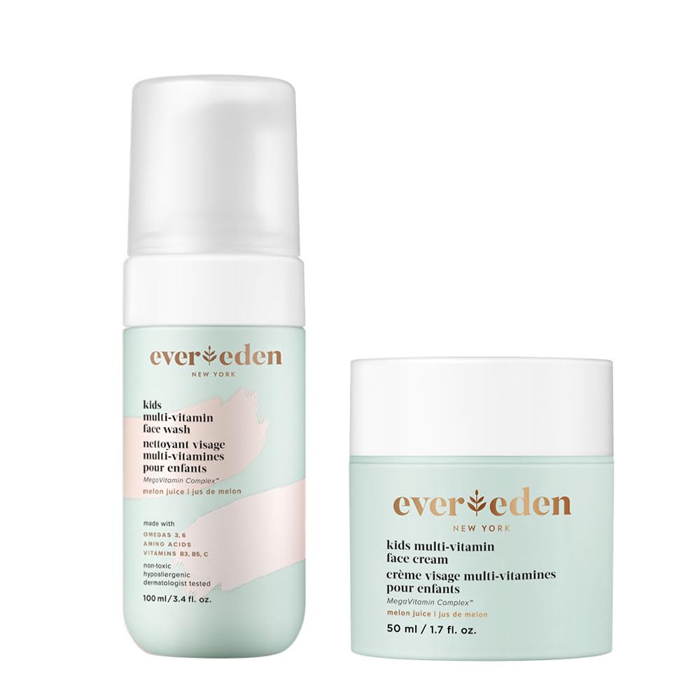 Evereden Kids Happy Face Duo Melon Juice wash bottle front highlights gentle cleansing for kids
