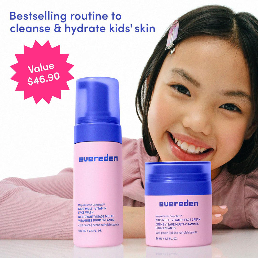 Evereden Kids Happy Face Duo routine steps for morning and night