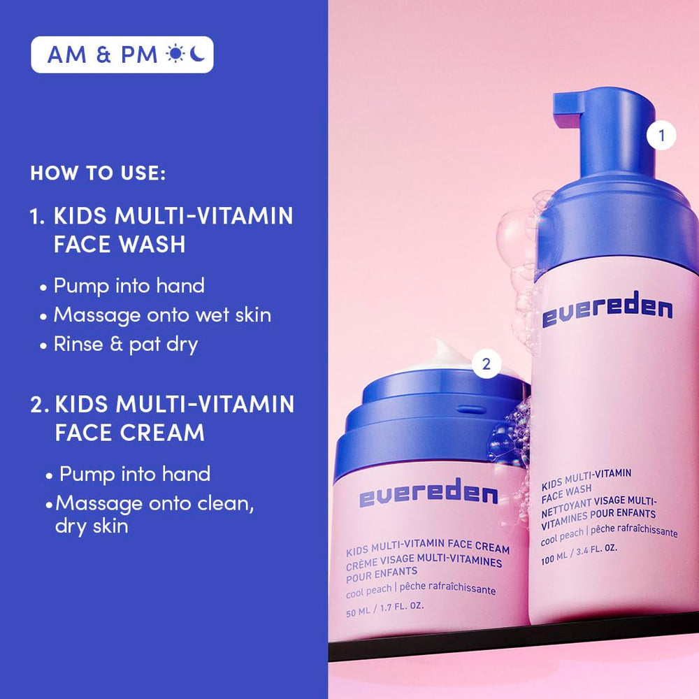 Evereden Kids Happy Face Duo sulfate-free formula as a kid skincare option