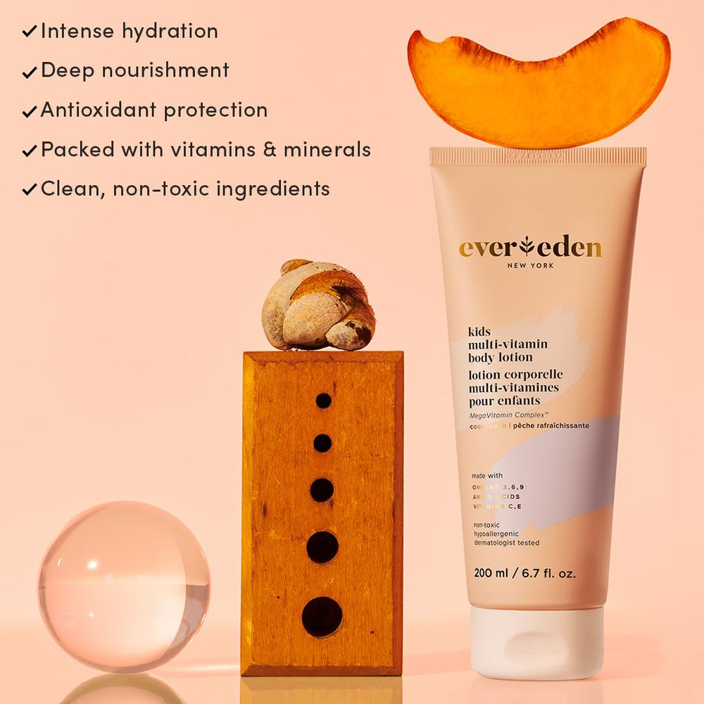 Evereden kids lotion application close-up highlighting smooth, soft skin after use