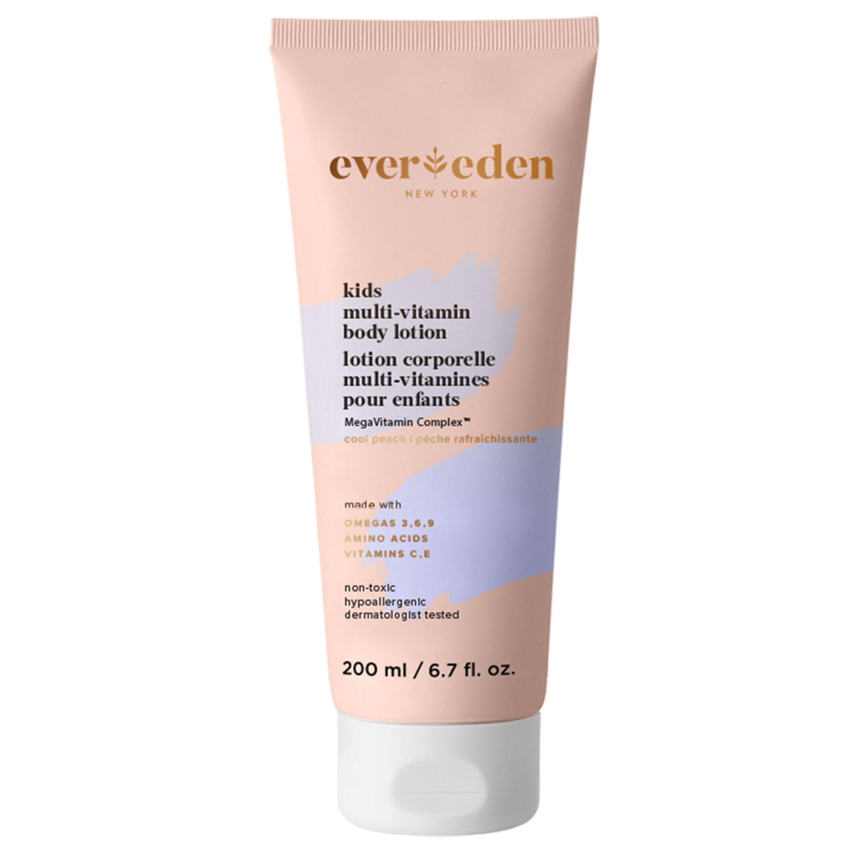 Evereden Kids Multi-Vitamin Body Lotion bottle showcasing nourishing formula for gentle skin